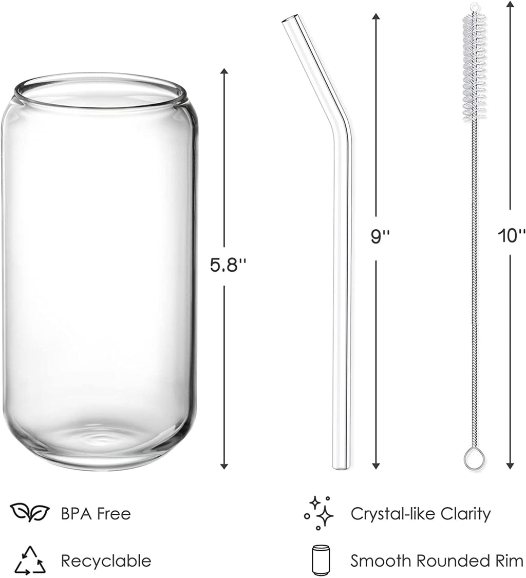Can glasses styled with drinks