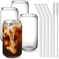 Halden can-shaped glasses with glass straws, set of four