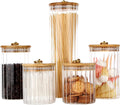 Bramble airtight glass storage jars with bamboo lids, set of five