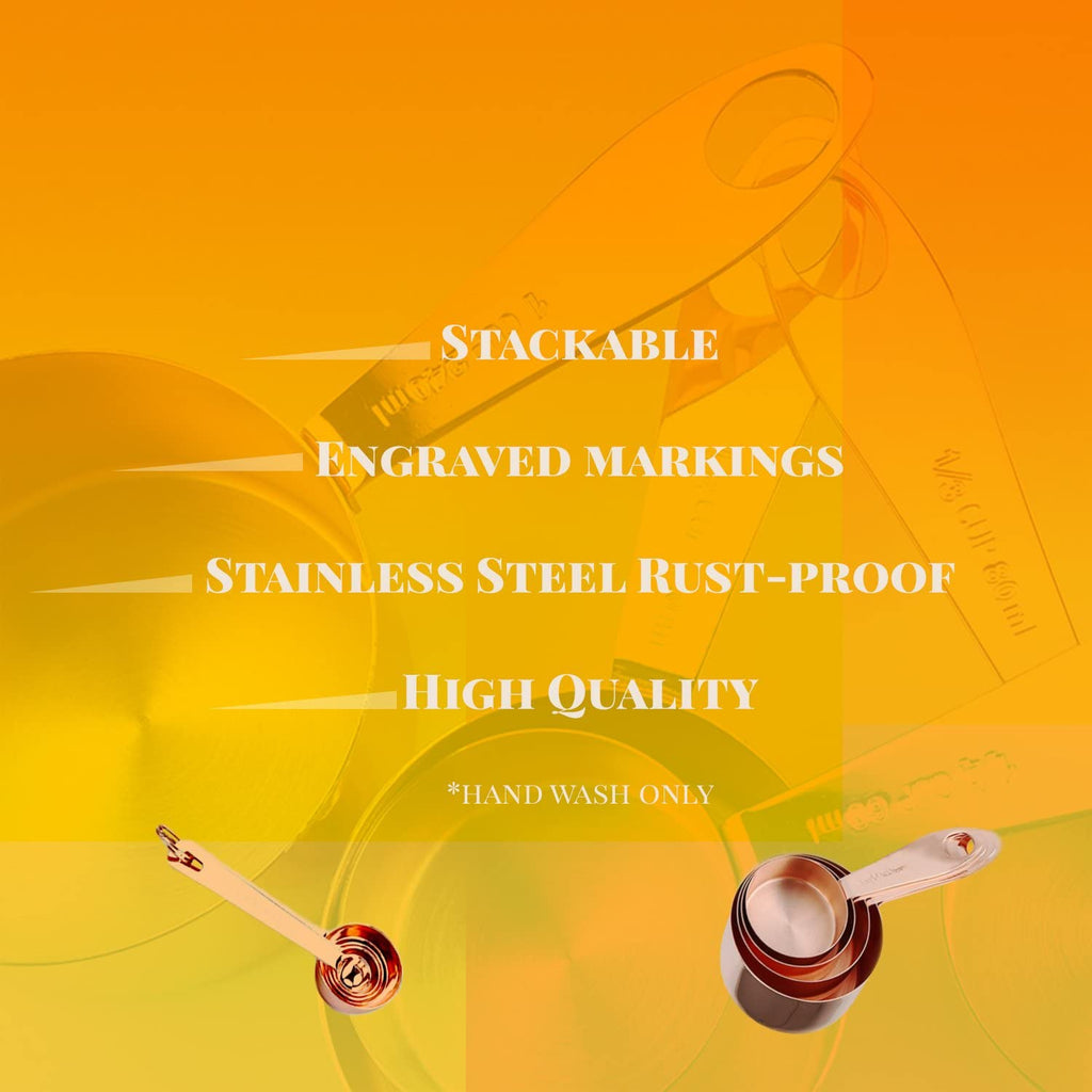 Copper measuring spoons set
