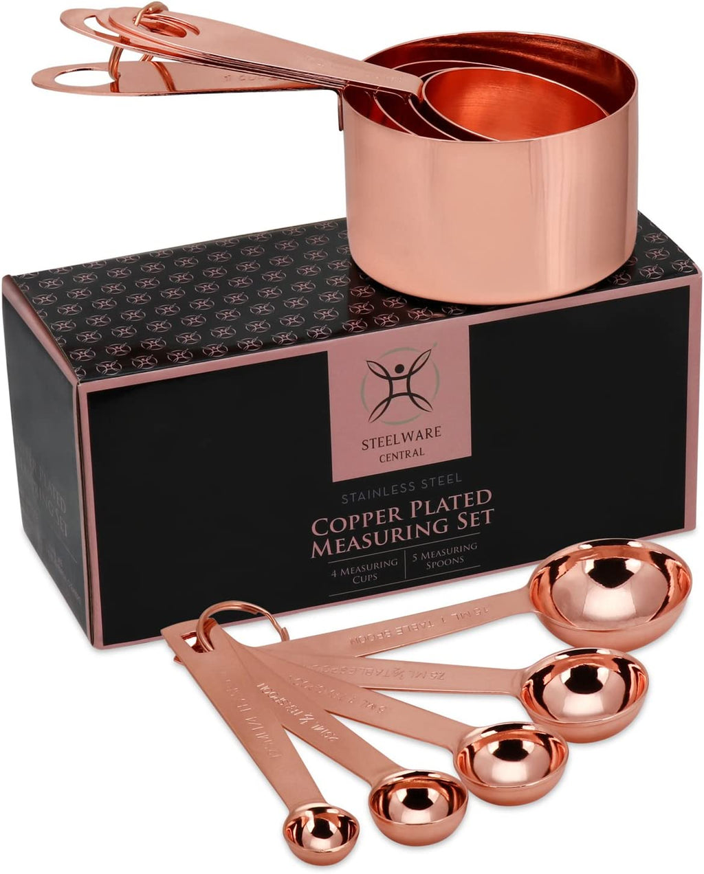 Copper measuring cups on a storage ring