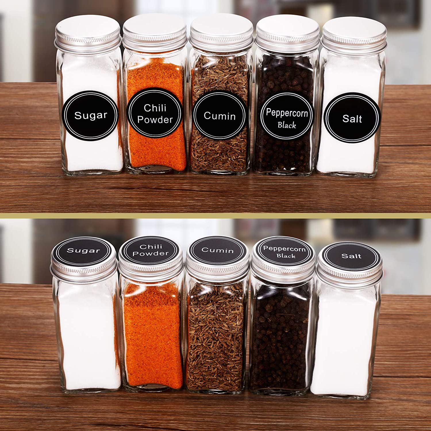 Spice jar set contents